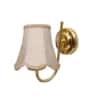 Devansh Metal Electric Wall Light in Gold Colour with Yellow Shade Count of 2 Lights