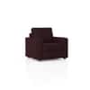 Apollo High Back 1 Seater  Fabric Sofa In Deep Plum Velvet Colour