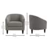 Daviana Boucle Fabric Lounge Chair in Grey Colour