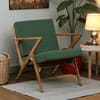 Zesta Green Fabric Accent Chair