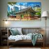The Castle Decor Japanese Art Wall Painting Wooden Framed 27x48 Inch (Style 1)