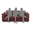 Trissino 3 Seater Leather Sofa in Wine Colour