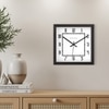 Bold Square Wooden Wall Clock with Geometric Dial and Modern Roman Numerals