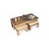 Irish Sheesham Wood 2 Seater Coffee Table Set In Teak Finish