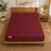 Loom and Needles Waterproof Mattress Protector Premium Cotton Mattress Bed  Cover78x48 in Maroon
