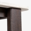 Sculpt Edge Solid Wood Six Seater Dining Table in Brown Colour