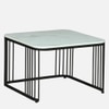 Novus Square Metal Nesting Coffee Table Set Black Finish White Porcelain Top Set Of 2