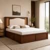 Reva Solid Wood Comfort Queen Bed Hydraulic Storage Provincial Teak Finish Mattress 60 x 78 Inches