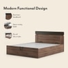 Aruba Engineered Wood Queen Size Hydraulic Storage Bed In Classic Walnut Finish