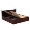 Krispy Solid Wood King  Size Bed Without Storage (Walnut Finish)