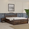 Syan Solid Wood King  Size Bed With Hydraulic Storage (Provincial Teak Finish)
