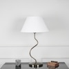 Lysandra Zigzag Table Lamp In Antique Brass Finish With White Cotton Shade