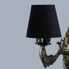 Devansh Metal Electric Wall Light in Antique Gold Colour with Black Shade Count of 1 Light