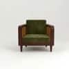 Padam Solid Wood 1 Seater Rattan Designed Sofa  In  Teak Finish