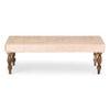 Cairo Soild Wood Bench In Velvet Cream Fabric
