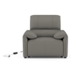 Leeroy Leather One Seater Motorized Recliner in Falcon Grey