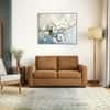 Apollo Compact High Back 2 Seater  Fabric Sofa In Ochre velvet Colour