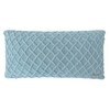 Crest Blue Grey Cotton Knitted Cushion Cover 12X20 Inches
