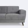 Riga 5 Seater Velvet Fabric Right Hand Side Lounger in Dark Grey