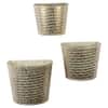 Hammered Wall Planter Set Of 3 In White And Gold Colour