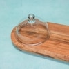 Ireka Homes Dome n Dime Acacia Wood Cake Stand with Glass Dome