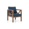 Alden 1 Seater Wooden Sofa in Indigo Blue Honduras Colour