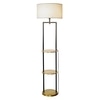 Gallow Metal Multiutility Shelf Floor Lamp With White Cotton Shade