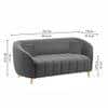 Nero Velvet 2 Seater Sofa in Dark Grey Colour