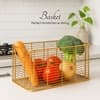 Cache Rectangle Wire Basket Gold