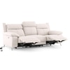 Emila Fabric Three Seater Motorized Recliner in Cream Colour