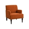 Terren Boucle Fabric Lounge Chair in Orange
