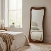 Mehraab Solid Wood Floor Mirror in Brown Colour