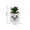 White 1 Pieces Succulent Artificial Plant With Pot