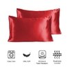 Stoa Paris Satin Pillow Covers,  Premium Plain Pillow Cover Set of 2, 68L x 45W cms - Flirty Red