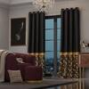 Stoa Paris Satin Long Door Curtains, Room Darkening Blackout Curtains - Pack of 2, Regal Slate - With Back Lining