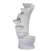 White Fiber Glass7 Stacked Chalice Water Fountain