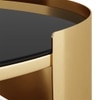 Belle Round Black Mirror And Metal Coffee Table In Gold Finish