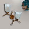 Devansh Metal Electric Wall Light in Gold Colour with White Shade Count of 2 Lights