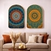 Mandala Flowers Chakra Wall Art Painting Set of 2 with Gold Frame 16 x 24 Inch
