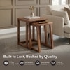 Silvino Solid Wood Nested Side Table in Teak Finish