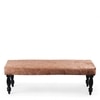 Cairo Sheesham Wood Accent 3 Seater Bench In Caramel Brown Sparkle Velvet