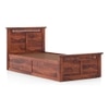 Fidora Solid Wood Single Storage Bed In Honey Finish