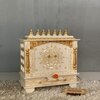 D'Dass White Mdf and Sheesham Wooden Temple For Pooja