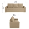 Clevam 3 Seater Pull Out Sofa cum Bed  in Beige Colour