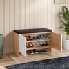Trudo Modular Shoe Cabinet for 12 Pairs with Seating – Multi-Functional Shoe Storage Bench for Home