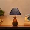 Devansh Blue Jute Table Lamp With Wood Natural Base (10X12.5 Inches)-35