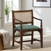 Provincial Cane & Suede Green Accent Chair