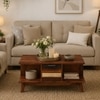 Clover Square Solid Wood Coffee Table In Dual Tone Finish