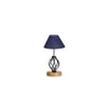 Joanna Blue Jute Table lamp with Wood & Iron Base