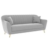 Rivo Velvet 3 Seater Sofa in Grey Color